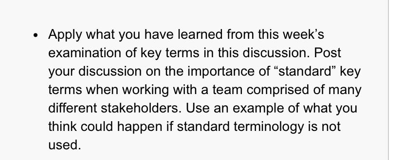 - Apply what you have learned from this week's examination of