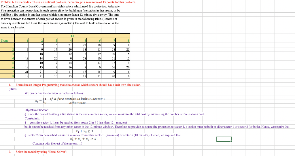 Please solve 1 and 2 Problem 6 . Extra credit - This