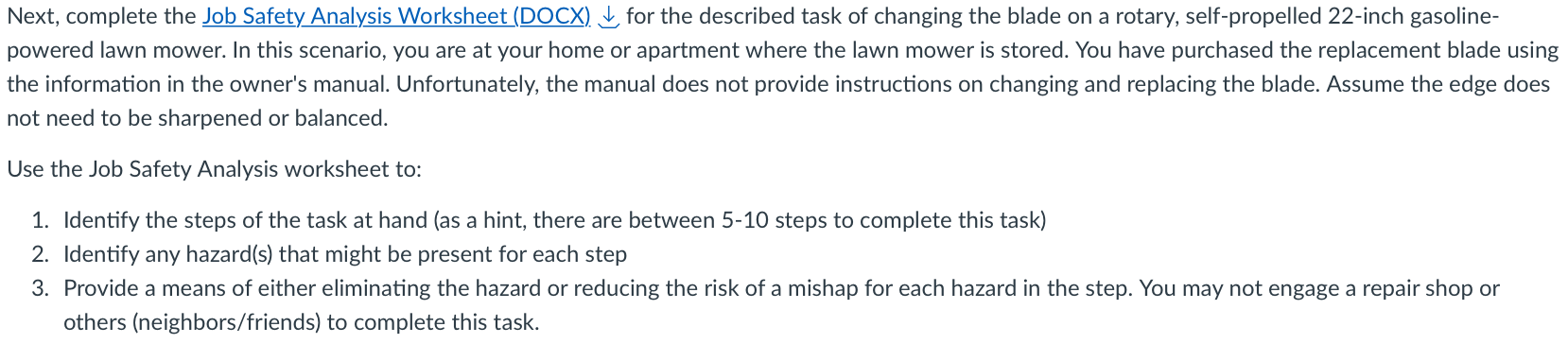  Job Safety Analysis Worksheet Department: Task Analyzed: Date Completed: Location: Analysis