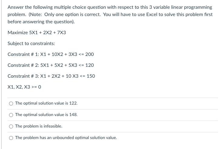  Answer the following multiple choice question with respect to this 3