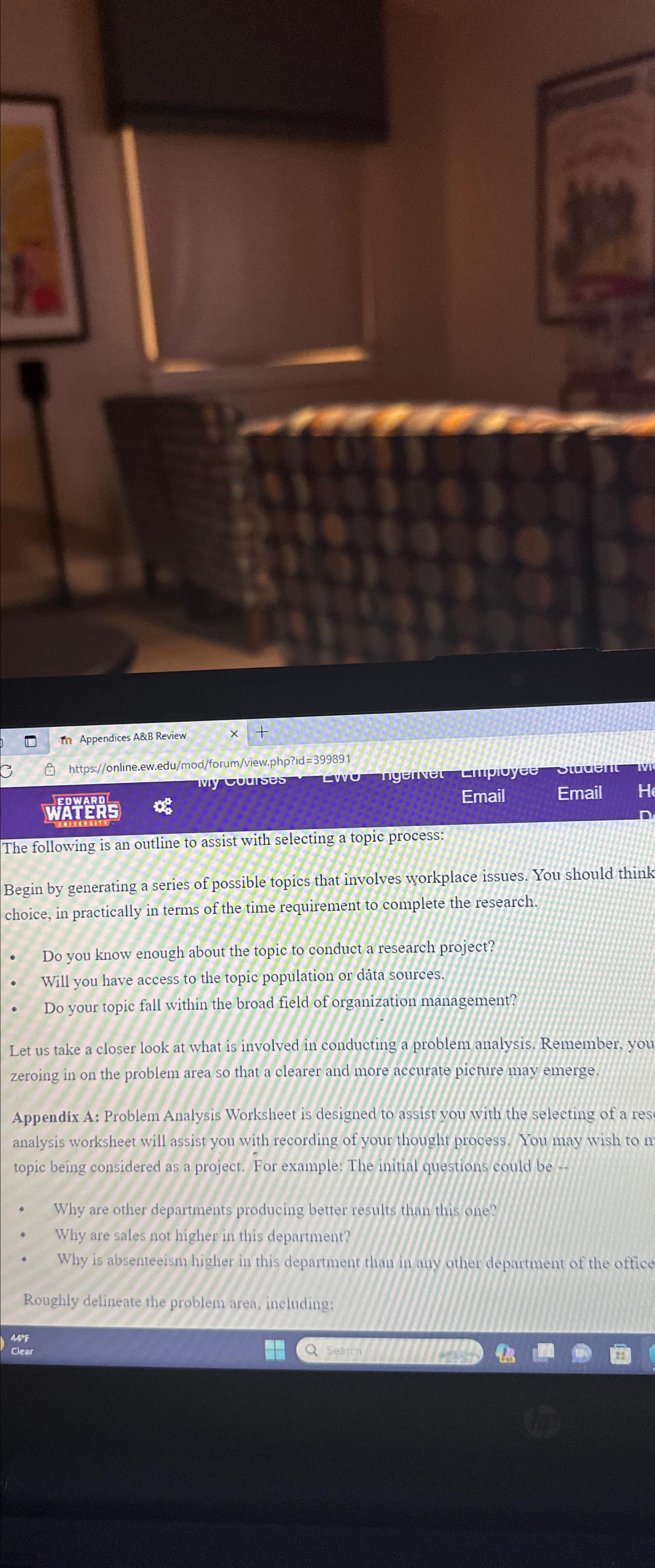  Appendices A&B Review Week one assignment entails selecting a senior project