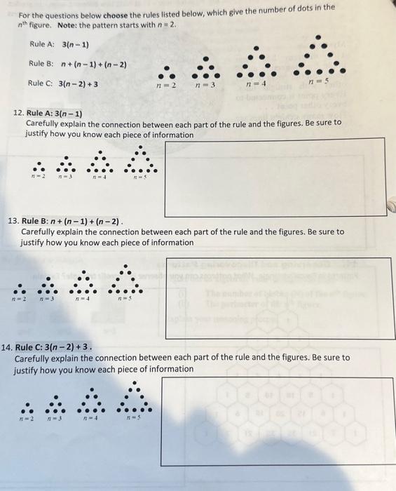  For the questions below choose the rules listed below, which give
