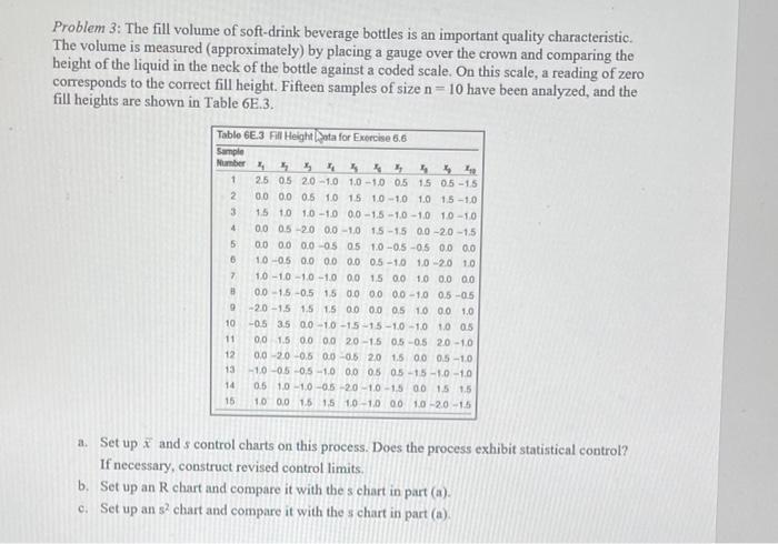 please solve and show work for all parts thanks Problem 3: The