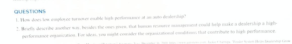  QUESTIONS How does low employee turnover enable high performance at an