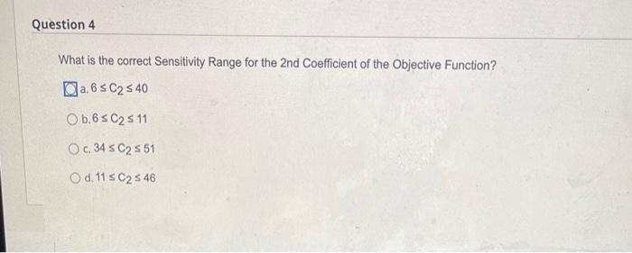 is the correct Sensitivity Range for the first coefficient of the Objective