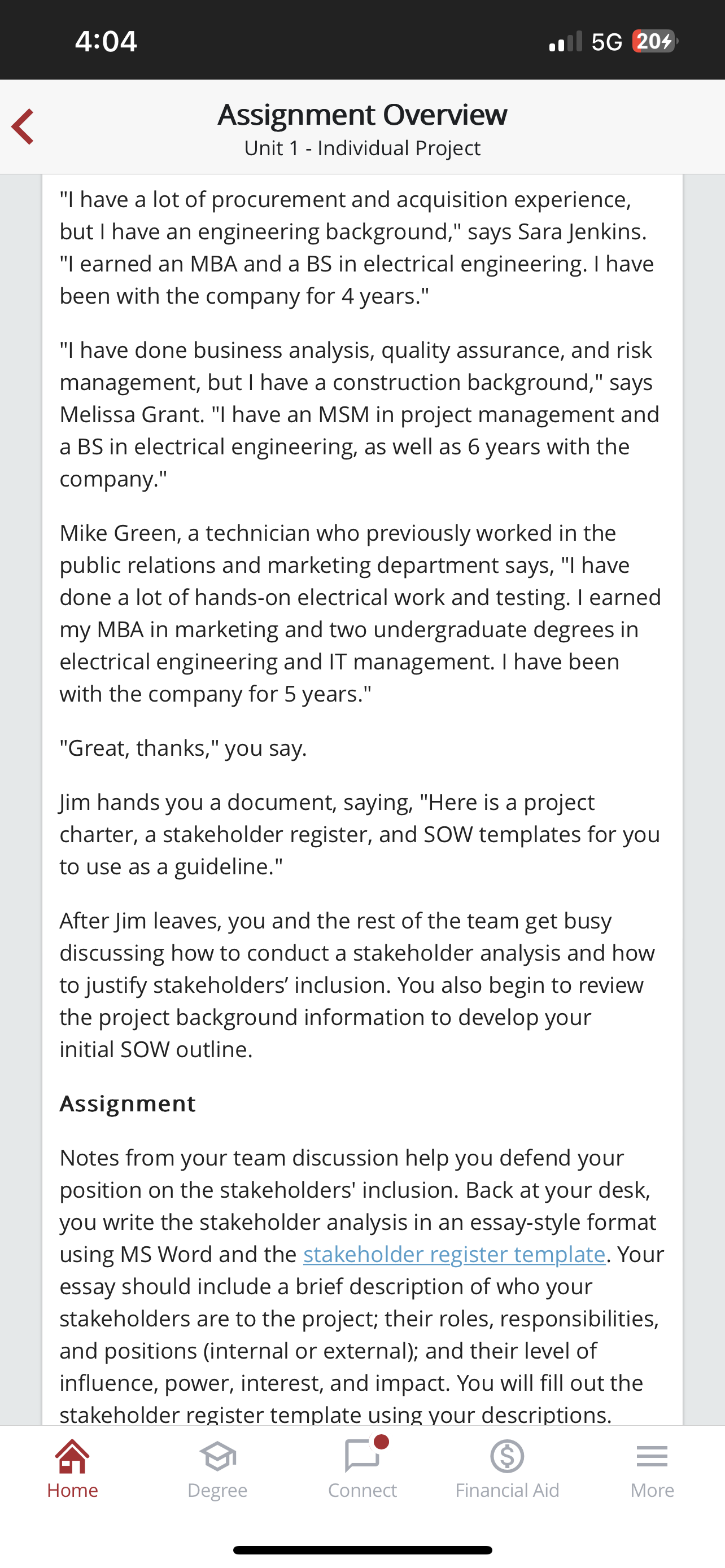 1 - Individual Project Deliverable Length: Stakeholder analysis: 2-3 pages + title