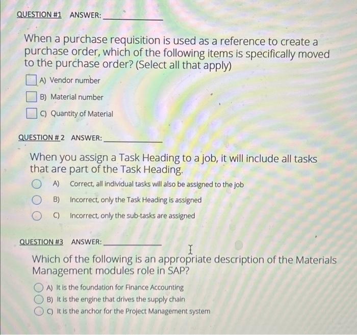  When a purchase requisition is used as a reference to create