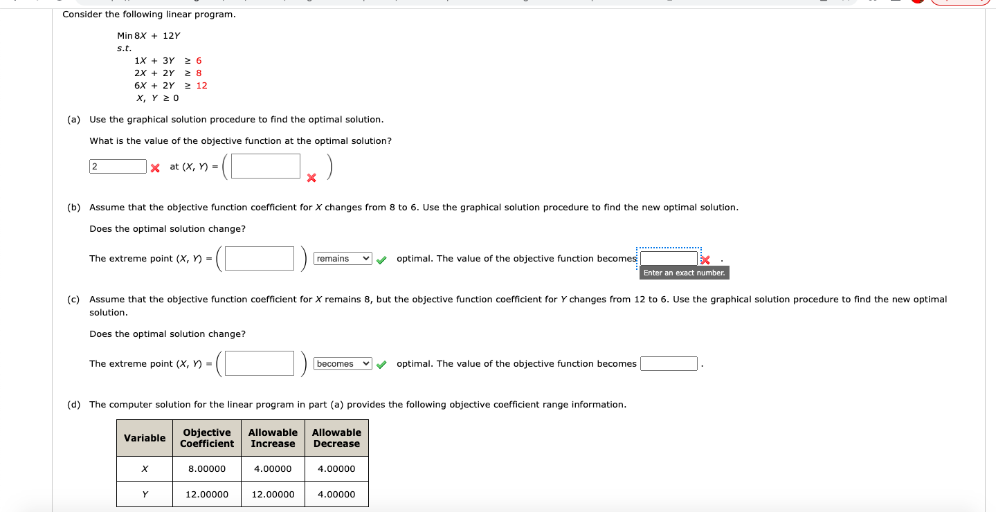 How would this objective coefficient range information help you answer parts (b)