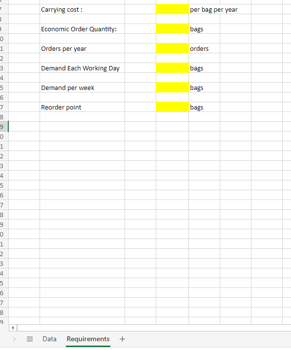 wood pellets. Follow the instructions you see on the Data tab of