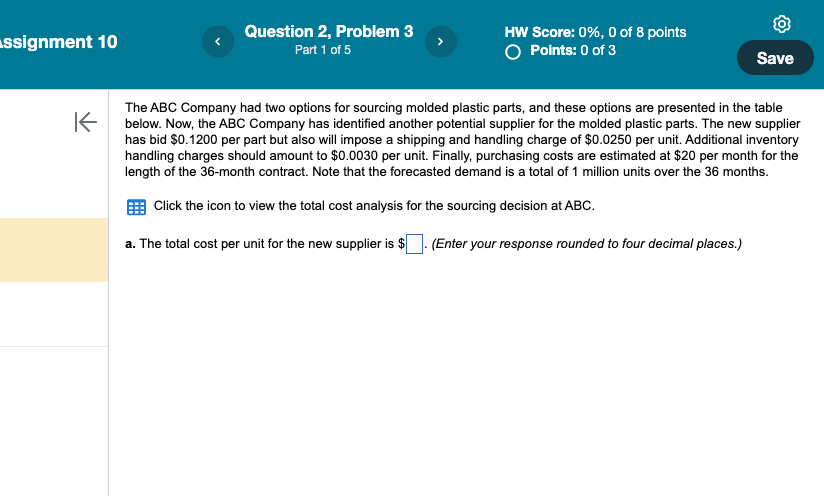 URGENT HELP FOR ALL! A. The total cost per unit for the