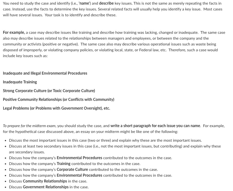  You need to study the case and identify (i.e., 'name') and