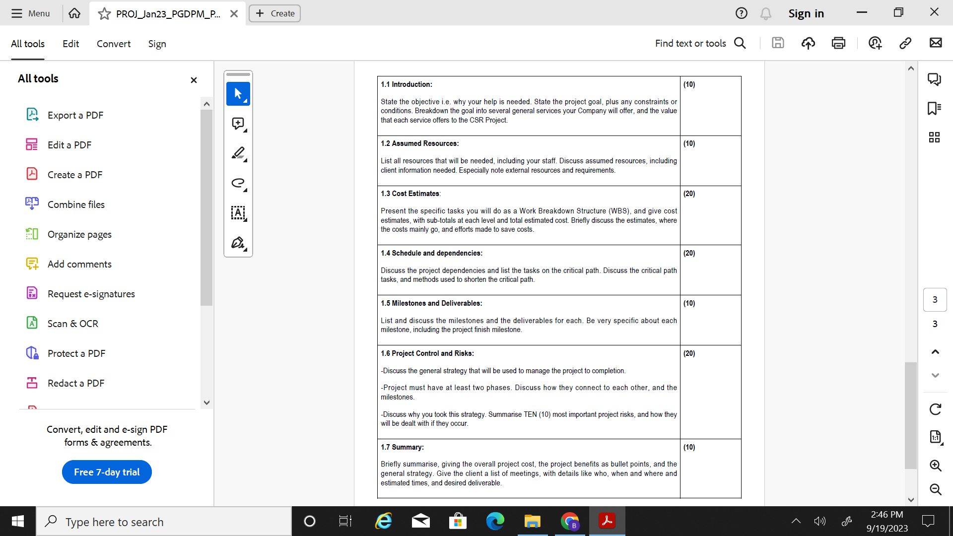 assessment. Students are required to complete this project in order to pass