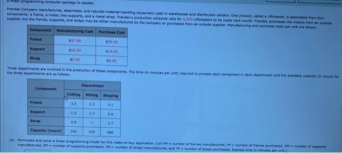 parts c d and e please (c) How many heurs of production