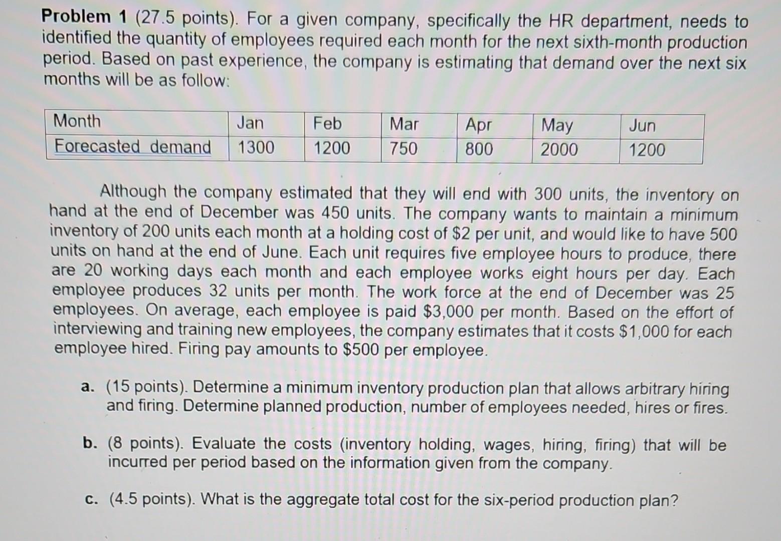 please, I have 4 hours Problem 1 (27.5 points). For a