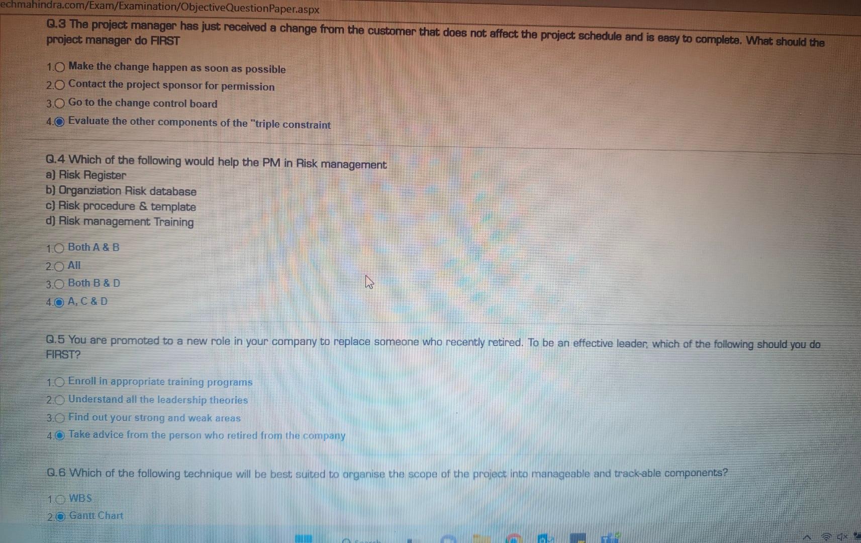 please find the attachment question Q.3 The project manager has just