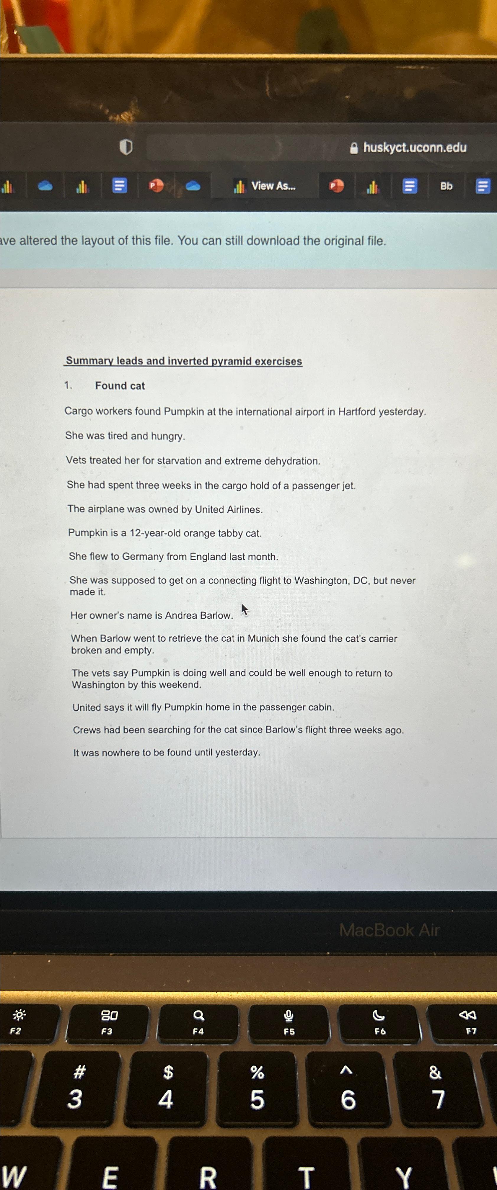  Summary leads and inverted pyramid exercise (Write a newdwriting lead using