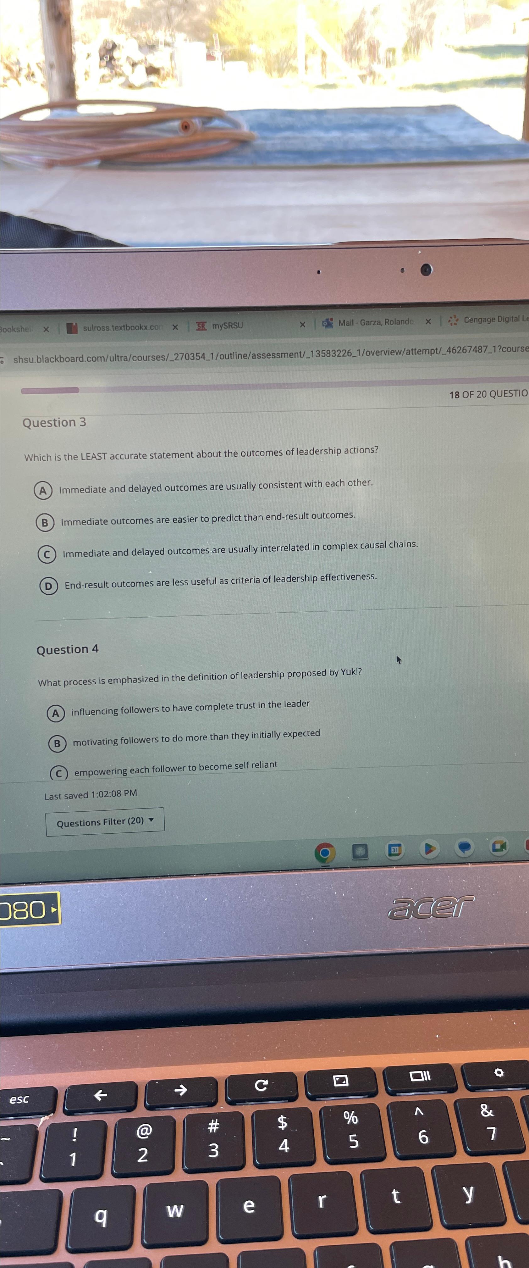  Question 3 Which is the LEAST accurate statement about the outcomes