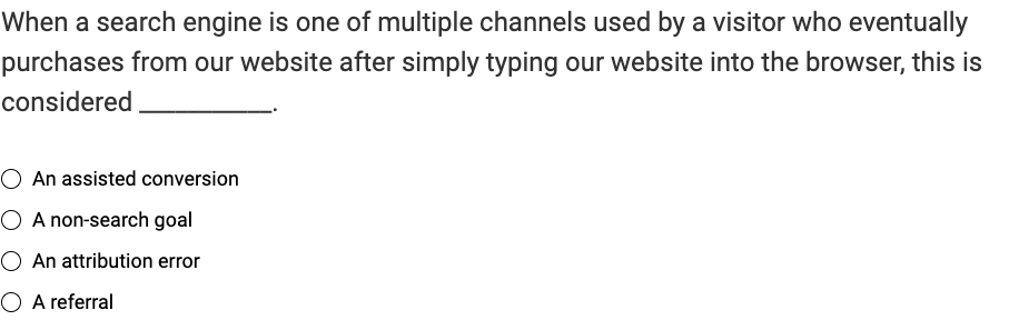 When a search engine is one of multiple channels used by