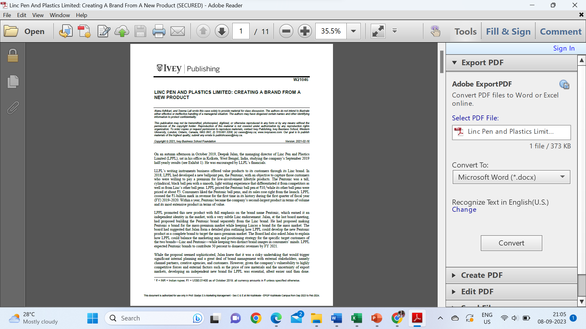 Could anyone help with all relevant marketing Pointers for the the case