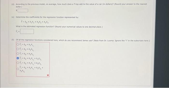for the regression function represented by: What is the estimated regression function?