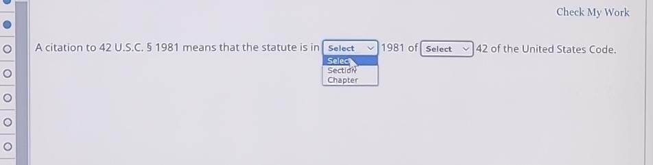  Check My Work A citation to 42 U.S.C.51981 means that the
