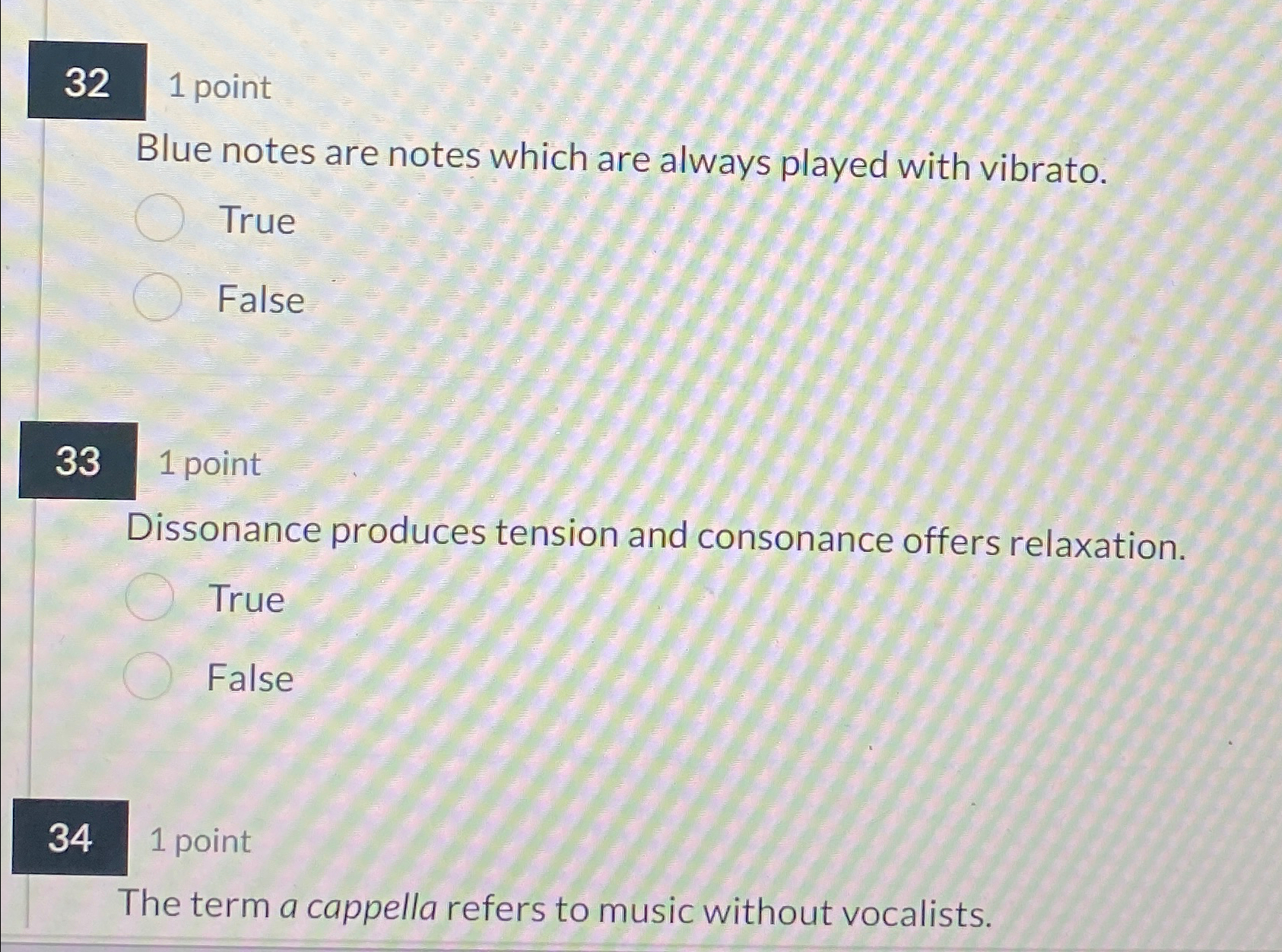  32 1 point Blue notes are notes which are always played