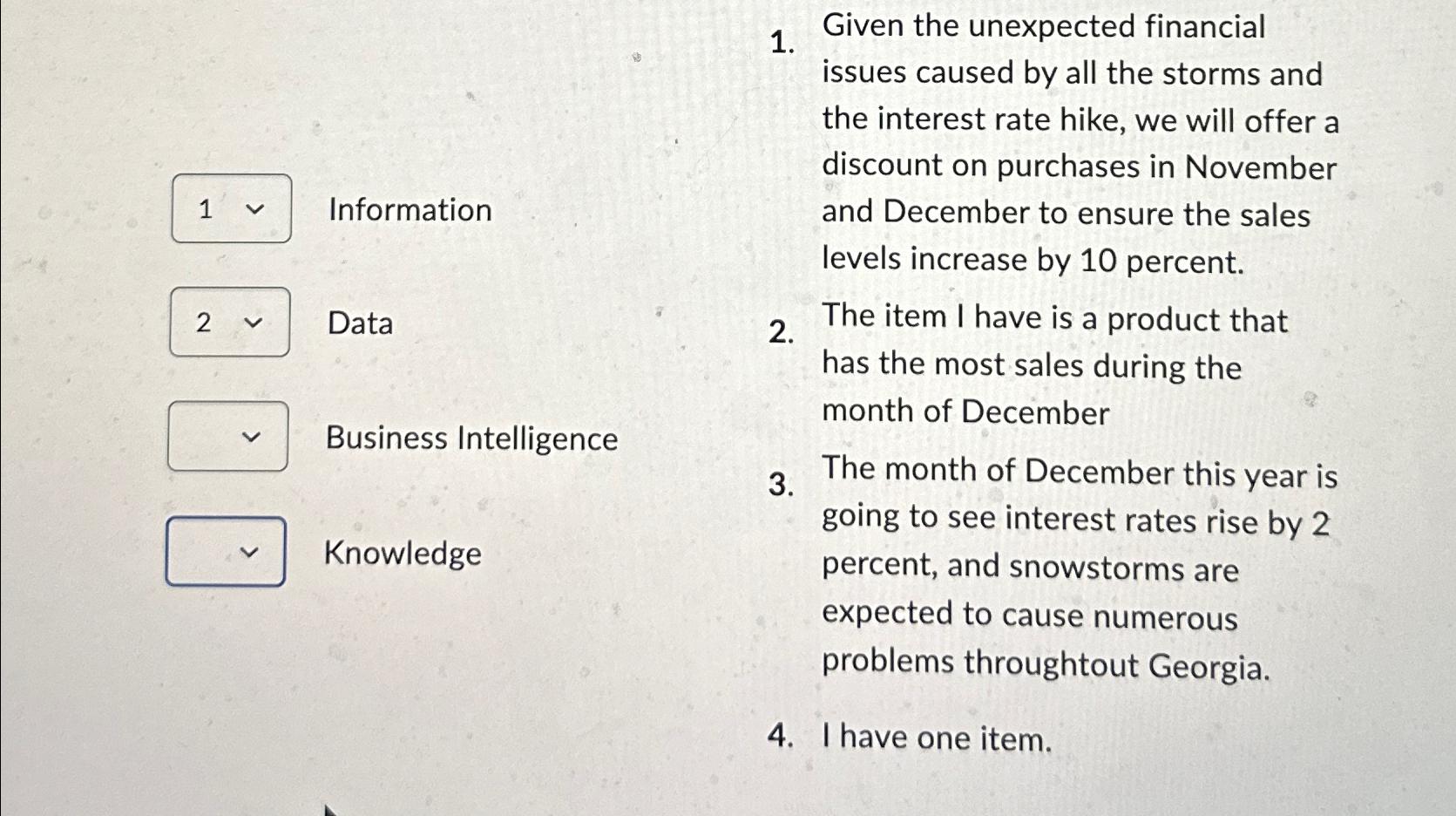  Given the unexpected financial issues caused by all the storms and