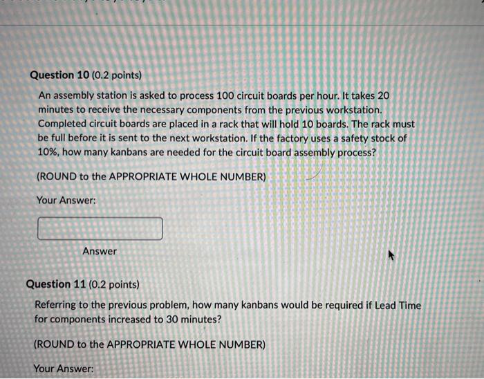 kanbans would be required if Lead Time for components increased to 30