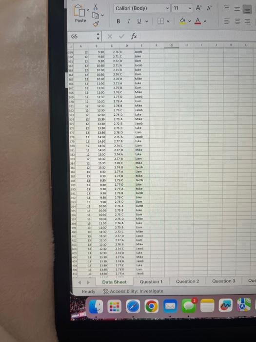 R Accessibility: Investigate. 4. Data Sheot Question 1 Question 2 Question 3