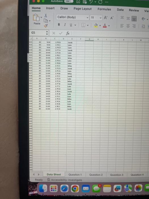 and D4 values for these charts. 3. Select samples in two different