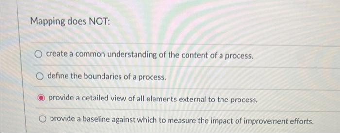  Mapping does NOT: create a common understanding of the content of