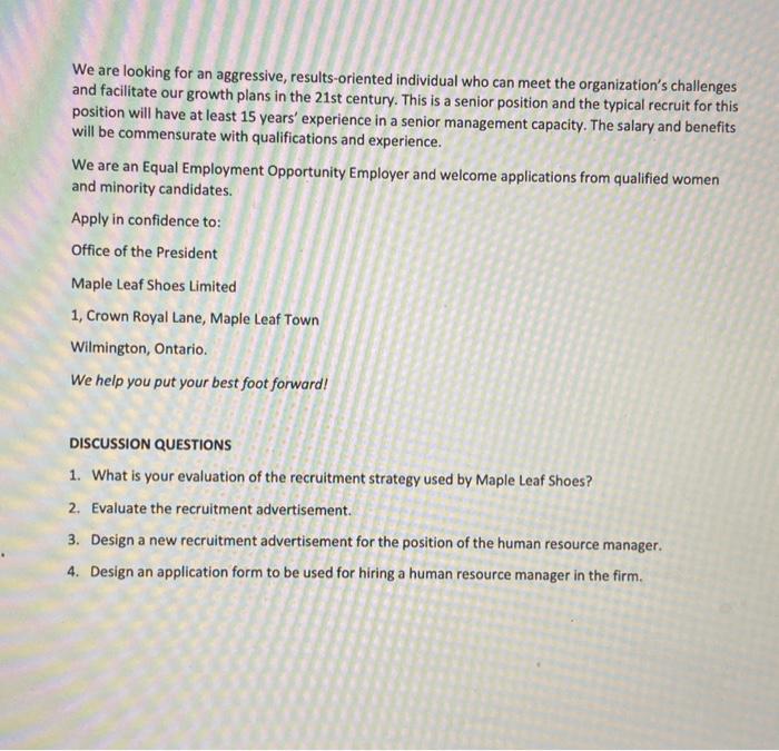 Recruitment Robert Clark was a worried man. He looked at the letter