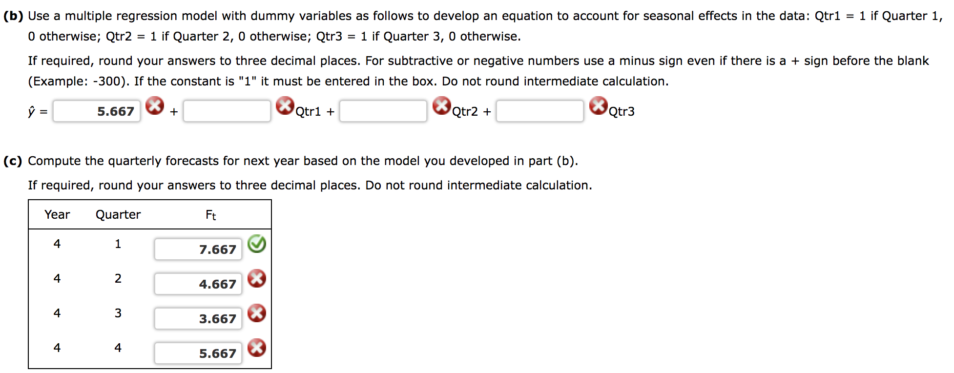 a multiple regression model to develop an equation to account for trend