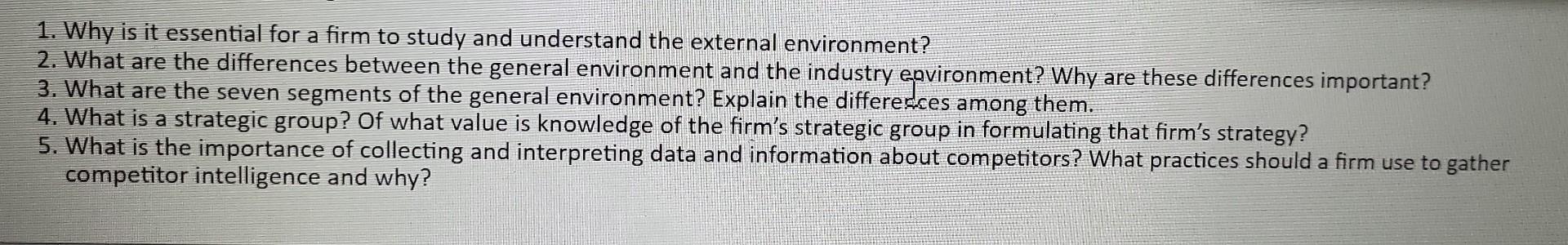 Strategic Management class work 1. Why is it essential for a