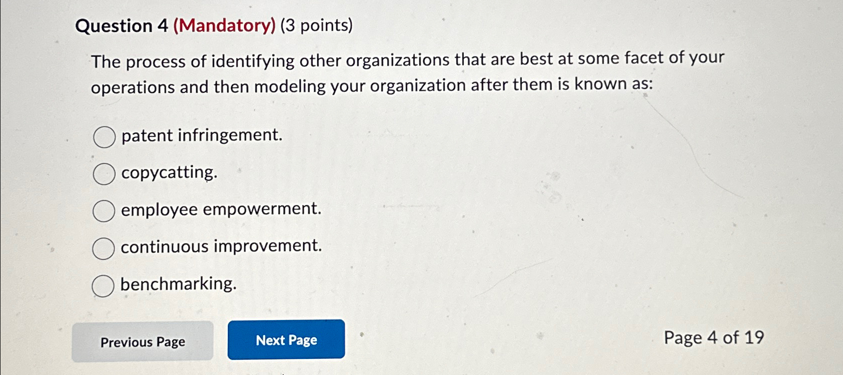  Question 4(Mandatory)(3 points) The process of identifying other organizations that are