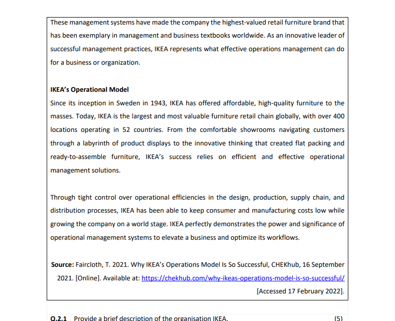 questions that follow. Not all the answers can be found in the