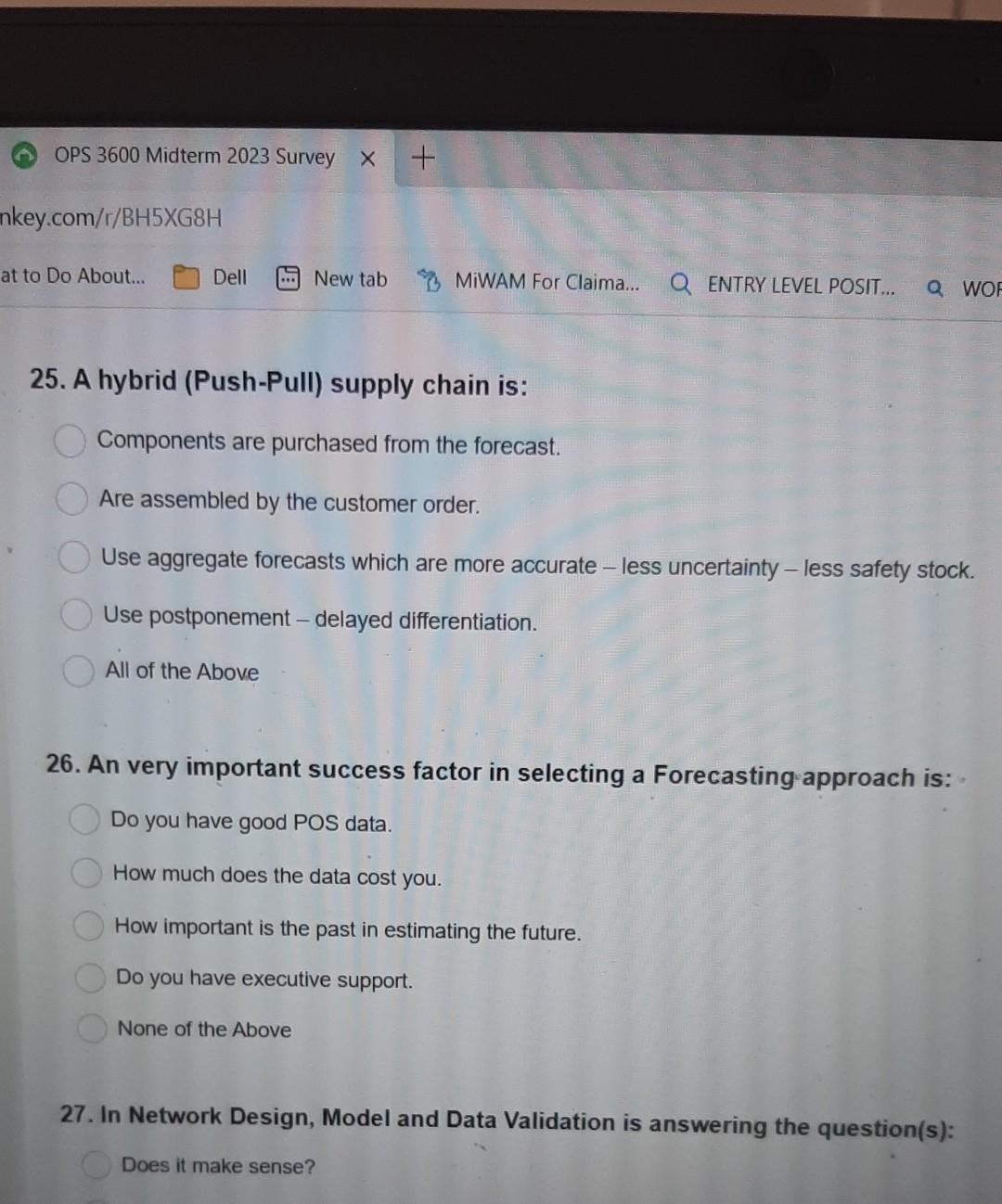 25 25. A hybrid (Push-Pull) supply chain is: Components are purchased from