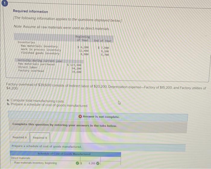 need help with this one please Required information [The following information applies