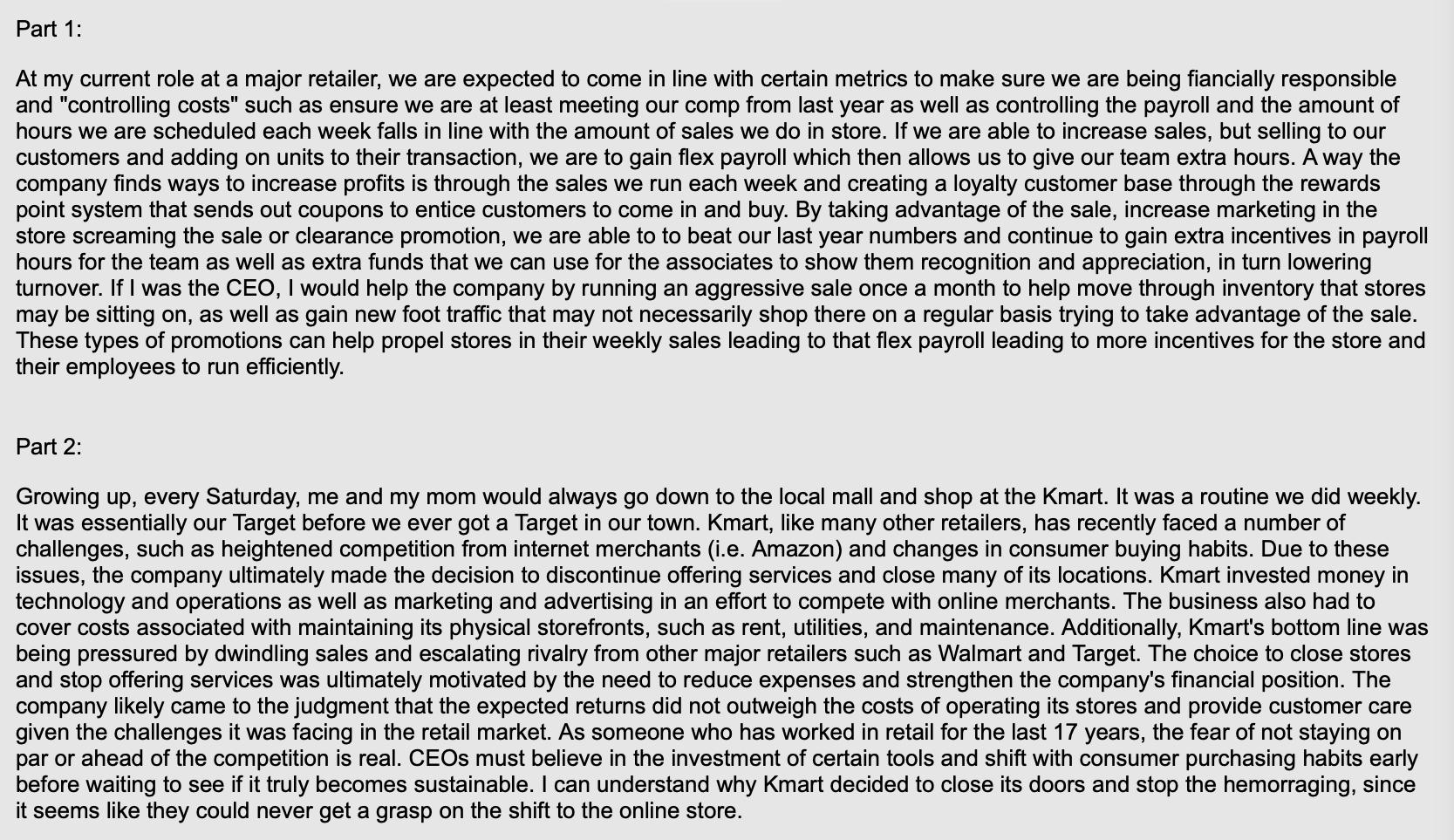 Please read the attached post, and respond to it asking follow-up questions