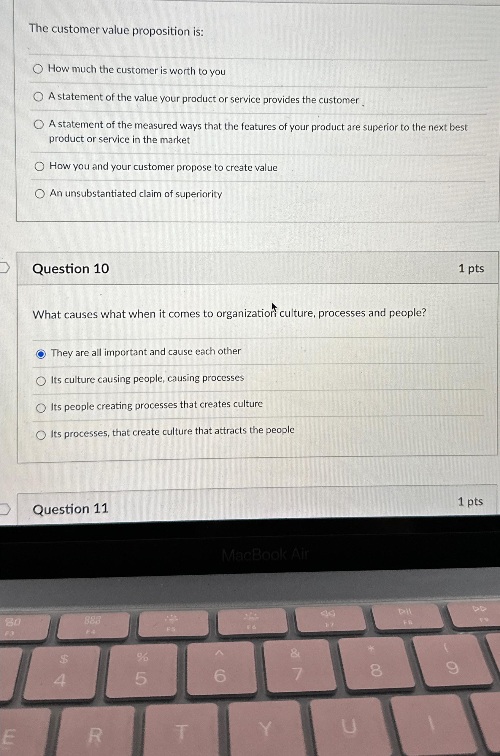  The customer value proposition is: How much the customer is worth