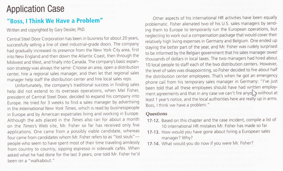 Applied Case Chapter 17 Application Case "Boss, I Think We Have a