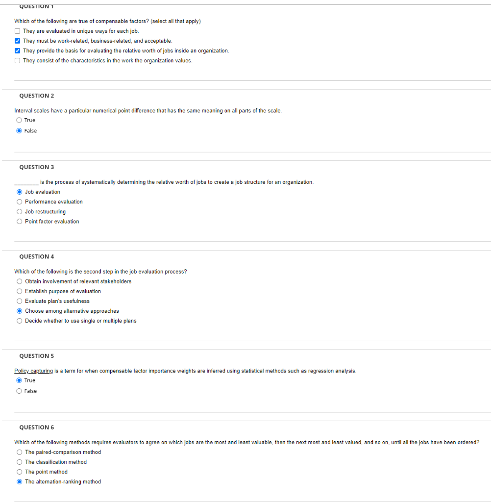 Need help seeing if the selected options are correct Which of the