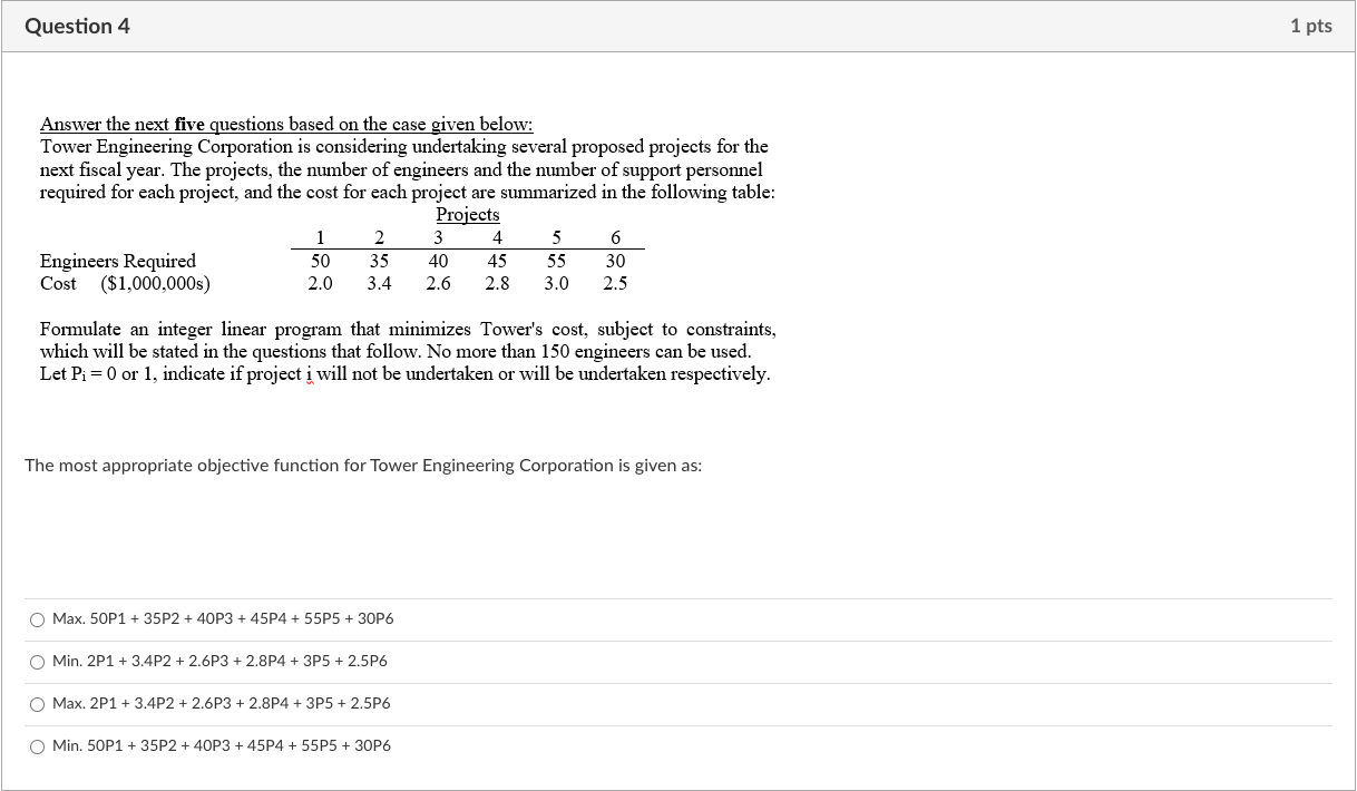  Answer the next five questions based on the case given below: