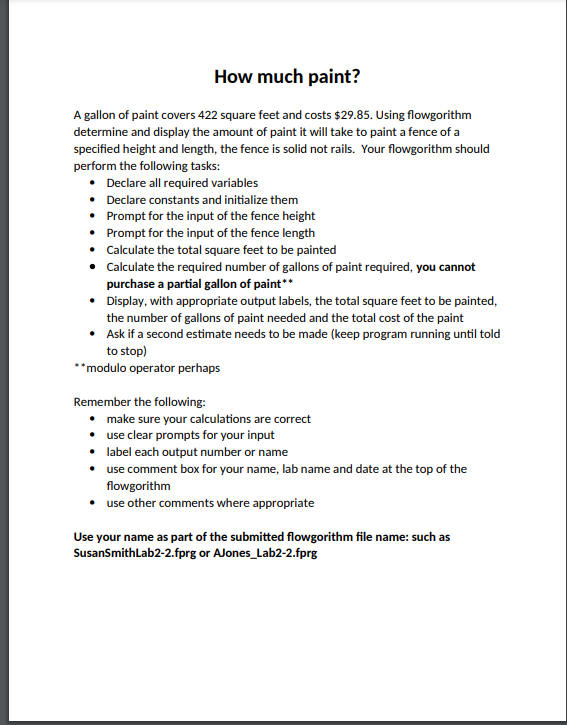 an example of how a flowchart looks like. I do not need