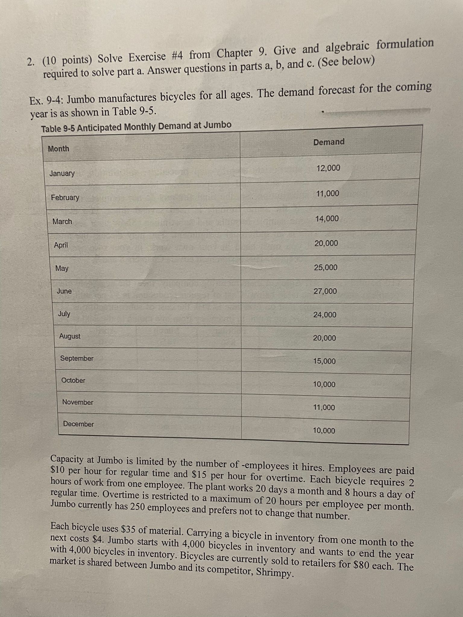2. (10 points) Solve Exercise \#4 from Chapter 9. Give and