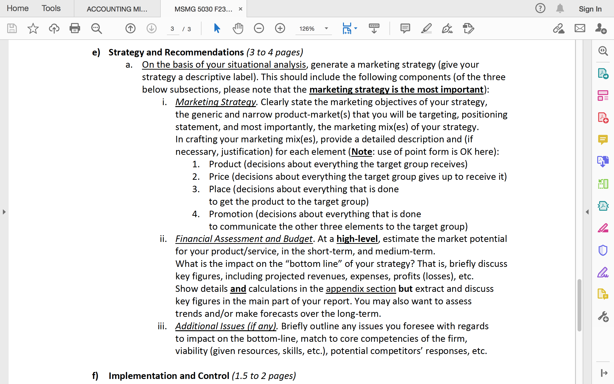  on ulta beauty e) Strategy and Recommendations (3 to 4 pages)