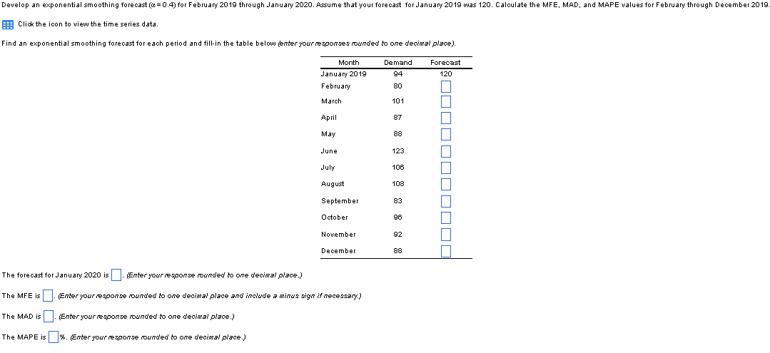  Click the icon to view the time series data. Find an