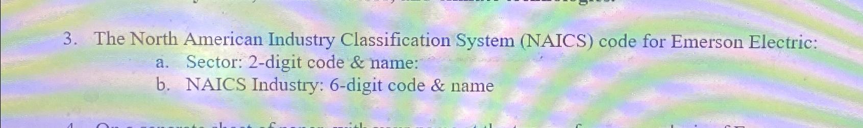  The North American Industry Classification System (NAICS) code for Emerson Electric: