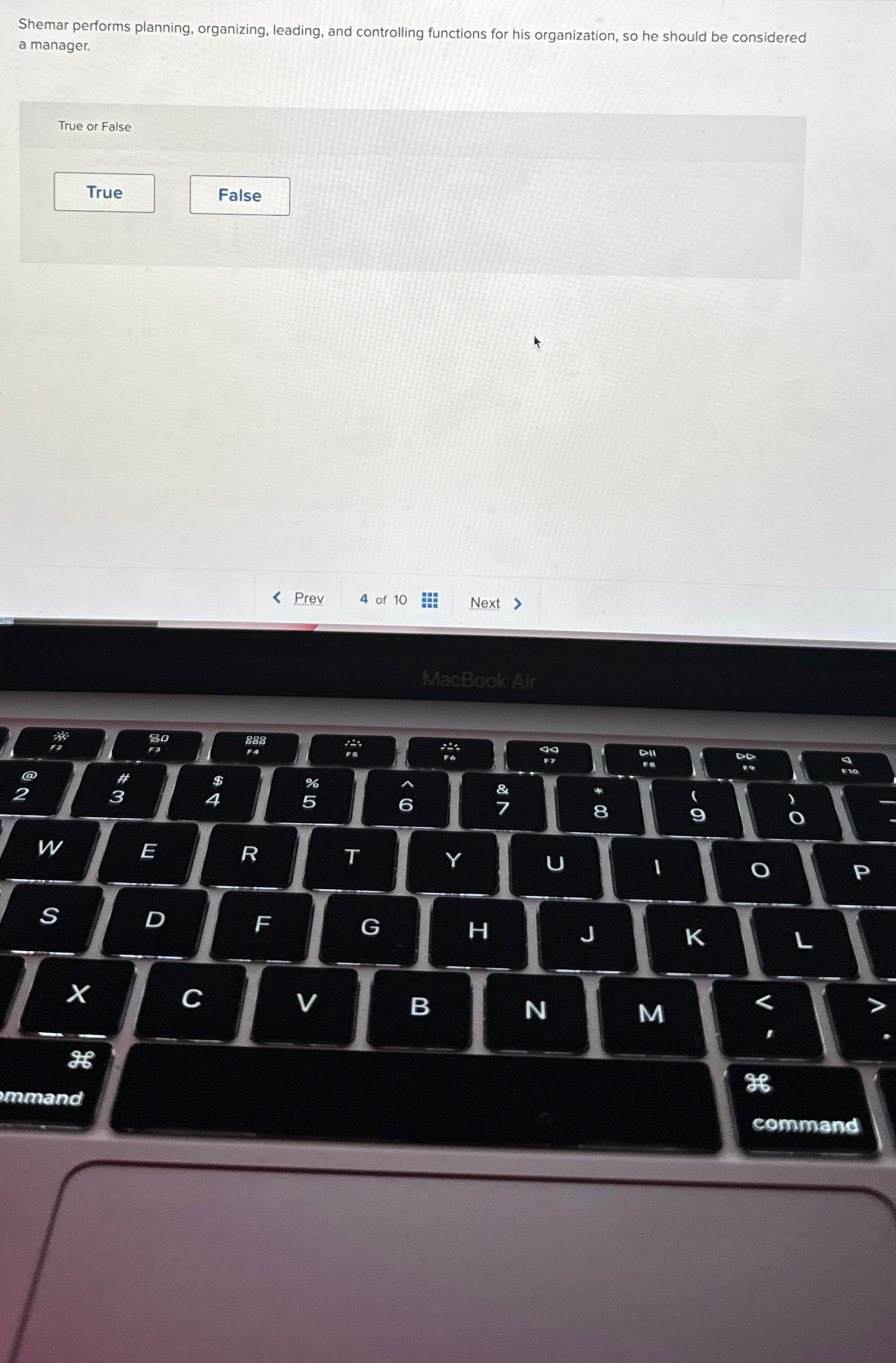  Shemar performs planning, organizing, leading, and controlling functions for his organization,