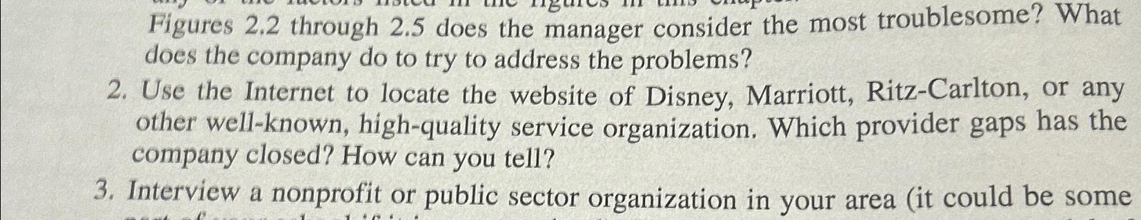  Figures 2.2 through 2.5 does the manager consider the most troublesome?